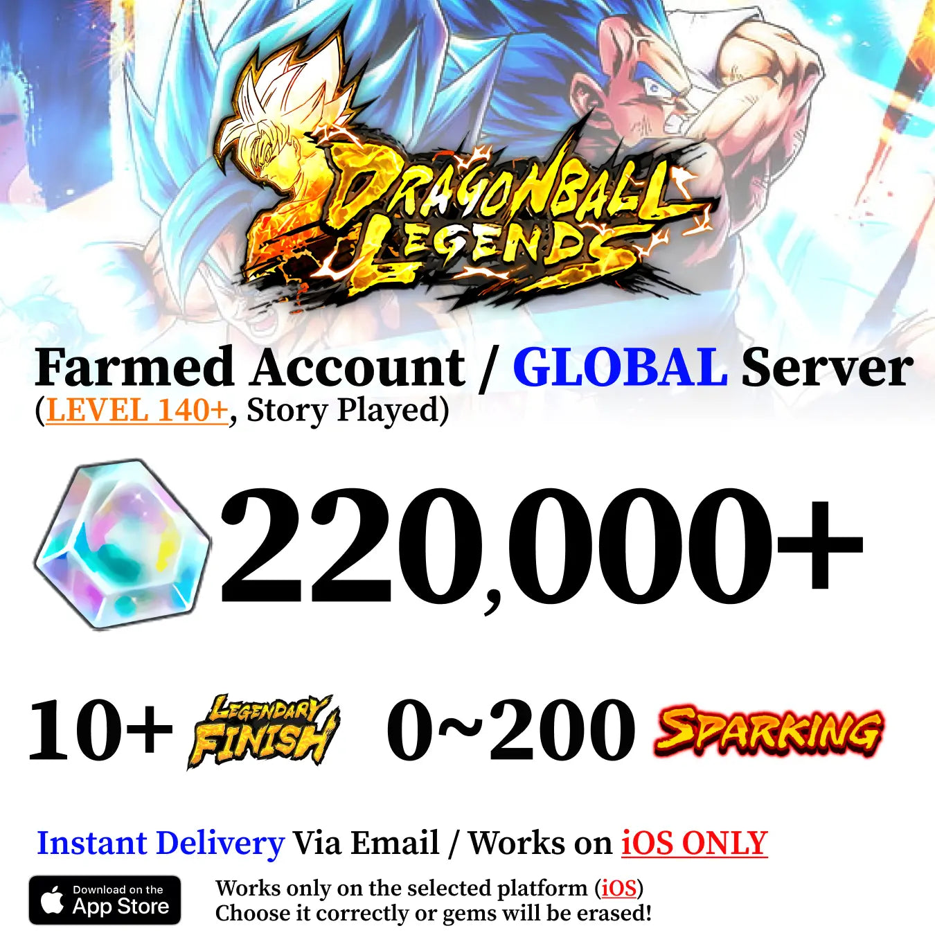 Dragon Ball Legends Farmed Account [iOS]